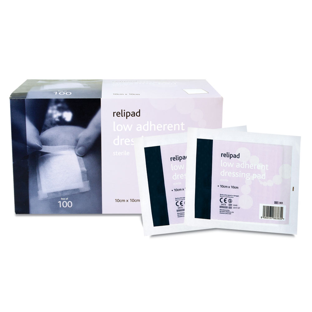 Relipad Low Adherent Dressing pad 10cm x 10cm - single382-K