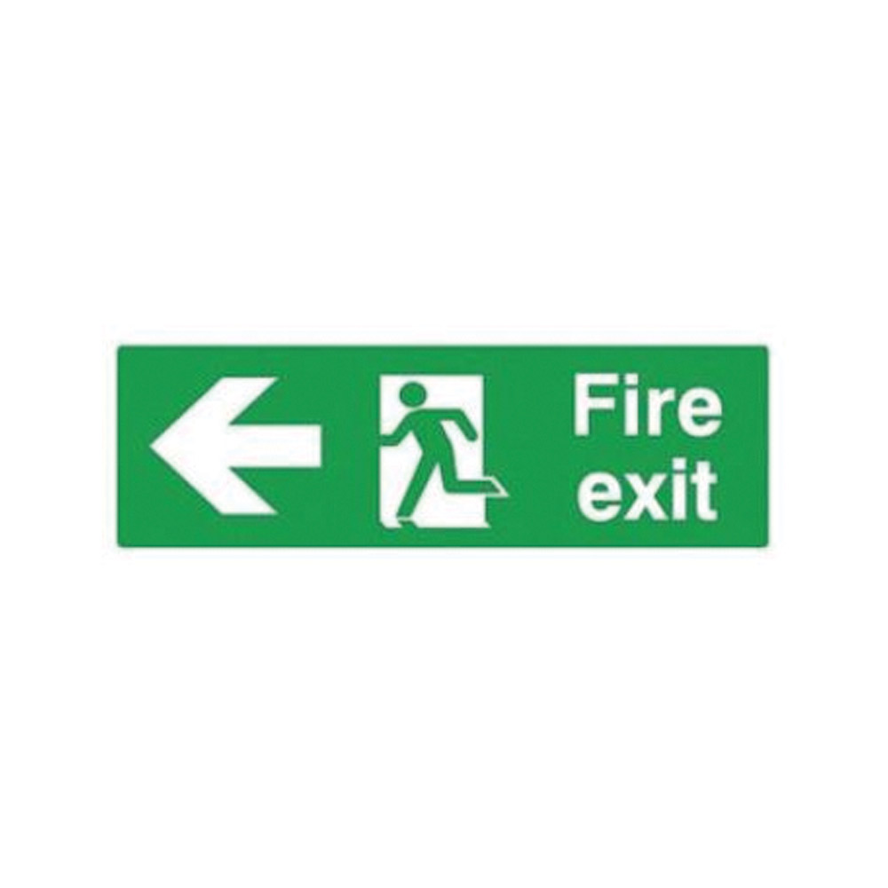 Fire Exit Sign - Left :Fire exit sign - BS 5499 45 x 15cm.