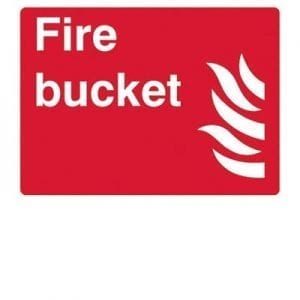 Fire bucket sign - 20 x 15cm .F90445