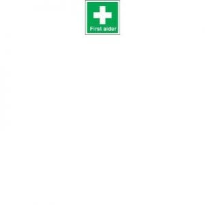 First Aider Label Sign made from self adhesive vinyl  from St. John Ambulance . 2.5 x 2.5cmF90466