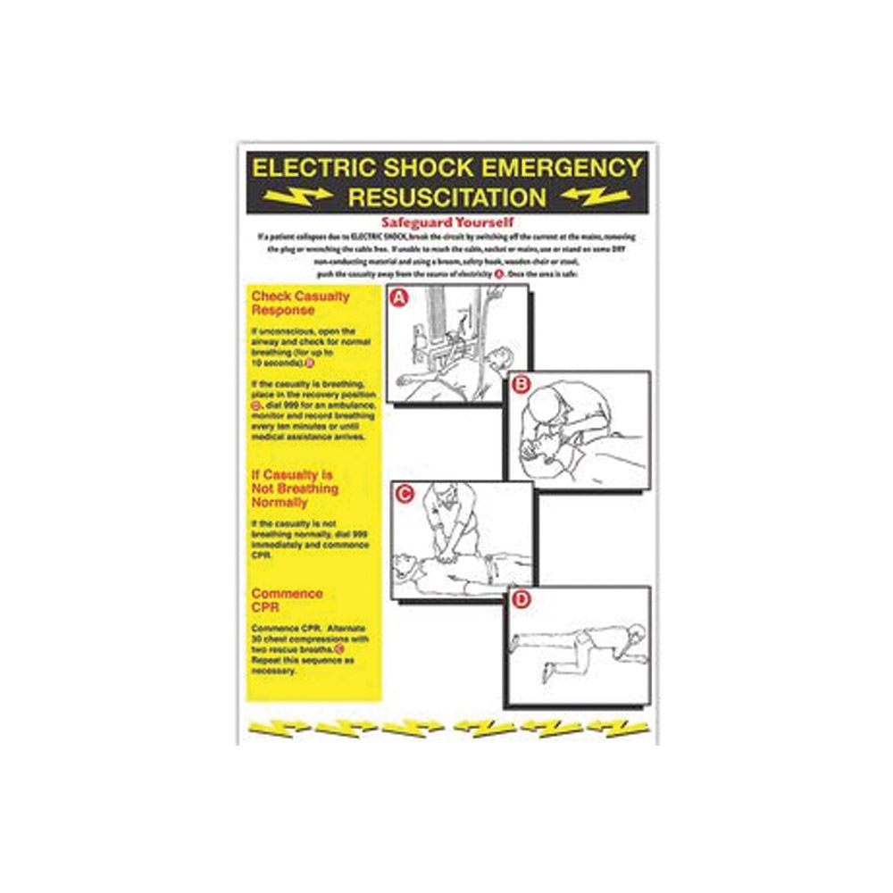 Electric Shock Emergency Resuscitation Poster