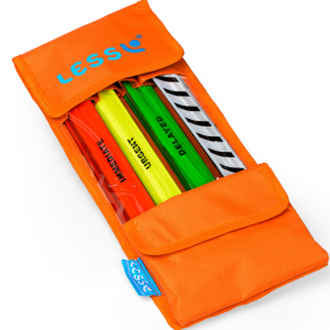 Less Traige Set, Triage Tags (10 each - 4 color) Elegant Bag/holder