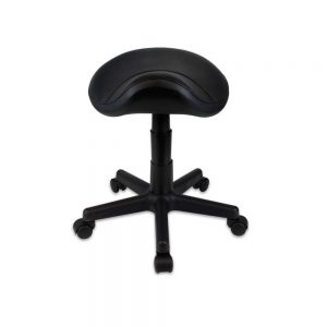 Saddle Style Stool - Black Padded