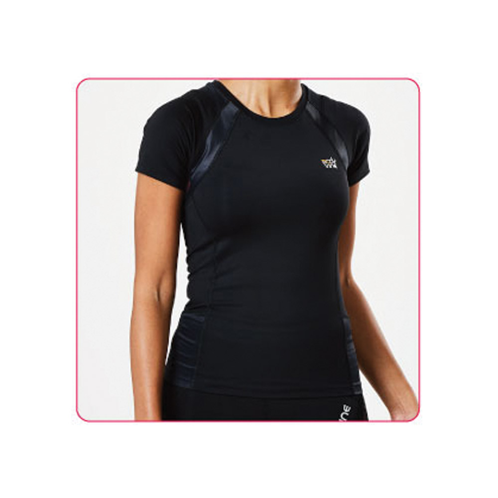 Women COOLMAX Compression Short Sleeve, Red (Large)