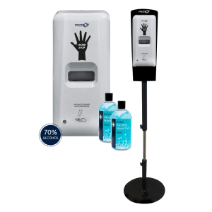 PROTEQT Portable Auto Hand Gel Station (1000ml Capacity), Stand Inc. Hand Gel 500mlx2