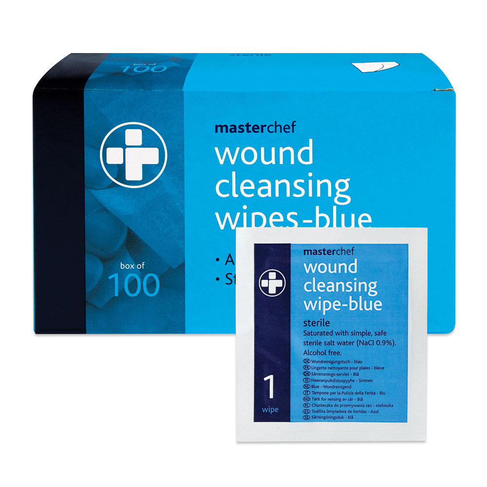 Reliwipe Wound Cleansing Wipes – Blue, Box of 100
