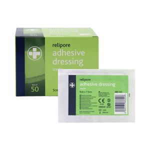 Relipore Adhesive Dressing pads 5cm x 7.5cm Box of 50