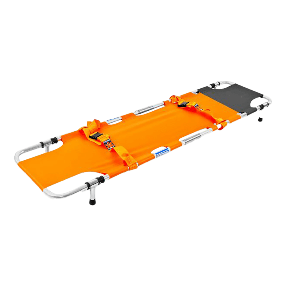 Compact foldable transport stretcher