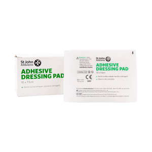 St John Ambulance Large Adhesive Dressing Pad - 10 x 7.5cm - Pk 50